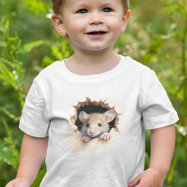 Little Mouse Shirt Blek Peeking T Shirt (Skapare uppladdad)