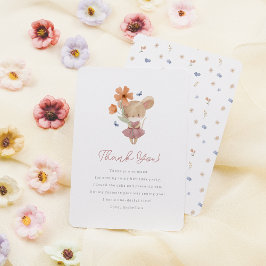 Little Mouse Vild One Boho Wildblomma 1st Birthday Tack Kort