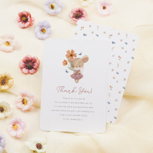 Little Mouse Vild One Boho Wildblomma 1st Birthday Tack Kort