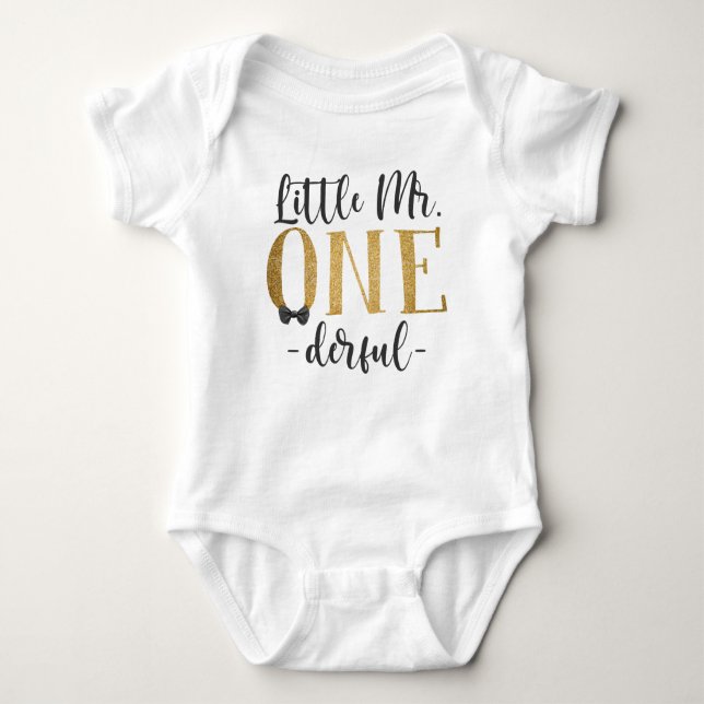 Little Mr One Derful 1st Birthday T Shirt (Framsida)