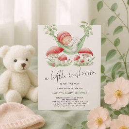 LIttle Mushroom är på Way Woodland Baby Shower Inbjudningar