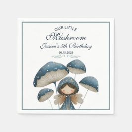 Little Mushroom Blue Fairy Barns födelsedag Party Pappersservett