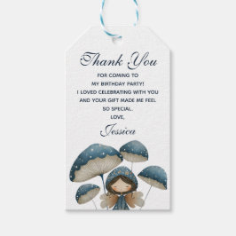 Little Mushroom Fairy Barns födelsedag Tack Presentetikett