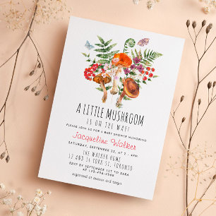 Little Mushroom Fall Baby Shower Inbjudningar