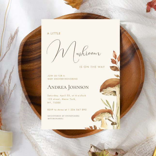 Little Mushroom Forest Woodland Boy Shower Inbjudningar (Skapare uppladdad)