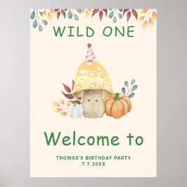 Little Mushroom första Födelsedagsfesten Poster