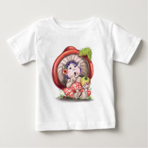 Little Mushroom och Caterpelare Baby T-Shirt