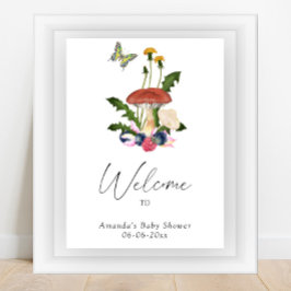 Little Mushroom - Welcome Baby dusch party Poster
