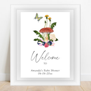 Little Mushroom - Welcome Baby dusch party Poster