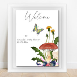 Little Mushroom - Welcome Baby dusch party Poster