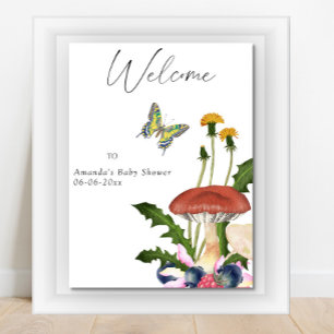 Little Mushroom - Welcome Baby dusch party Poster