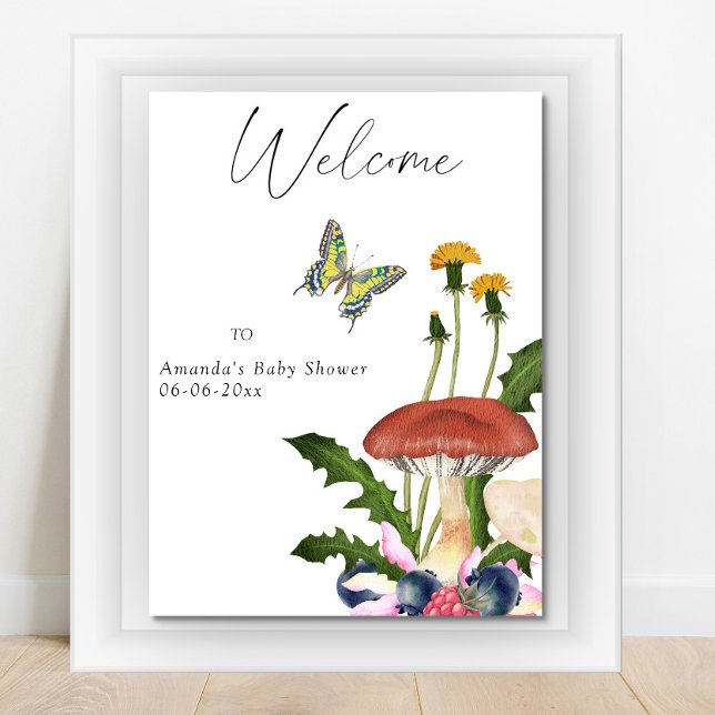 Little Mushroom - Welcome Baby dusch party Poster (Skapare uppladdad)