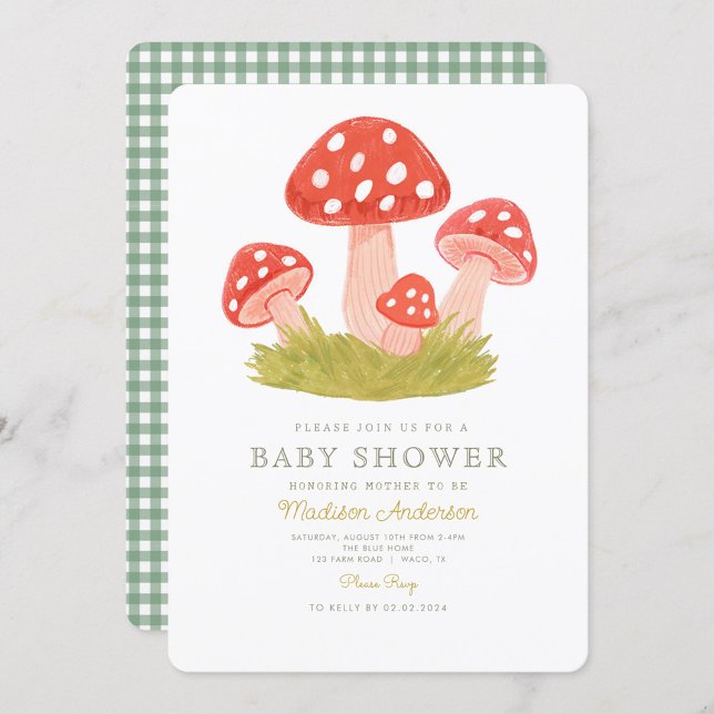 Little Mushroom Woodland Baby Shower Inbjudningar (Skapare uppladdad)