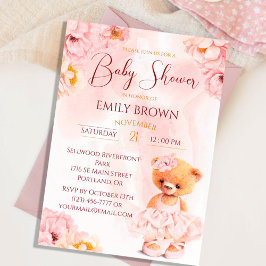 Little nalle - blomprinsessa vattencolor inbjudningar