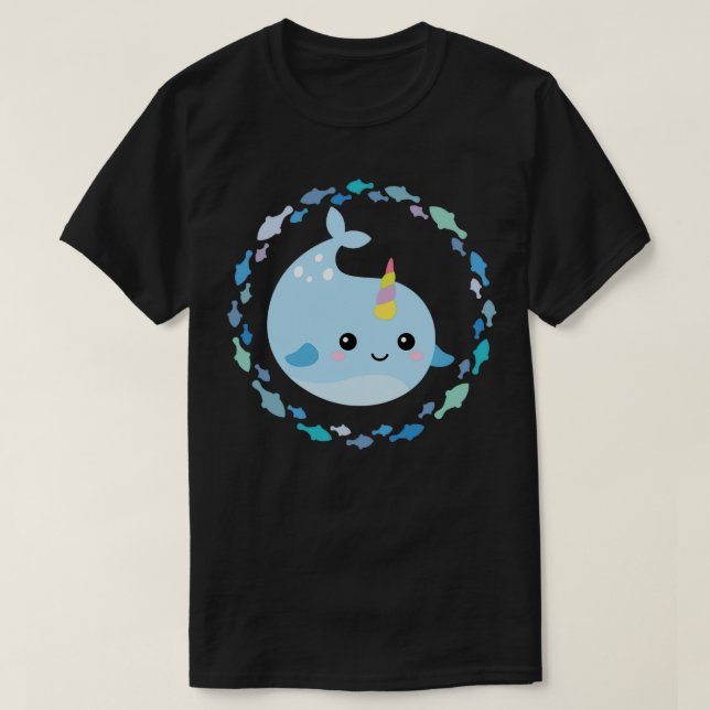 Little narwhal unicorn whale 1 t shirt (Design framsida)