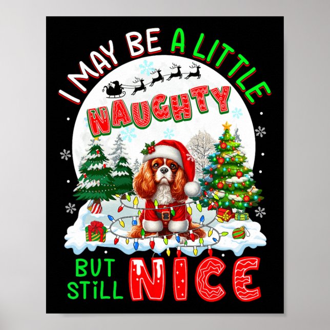 Little Naughty Men Nice Julafton Cavalier Kung Cha Poster (Framsidan)