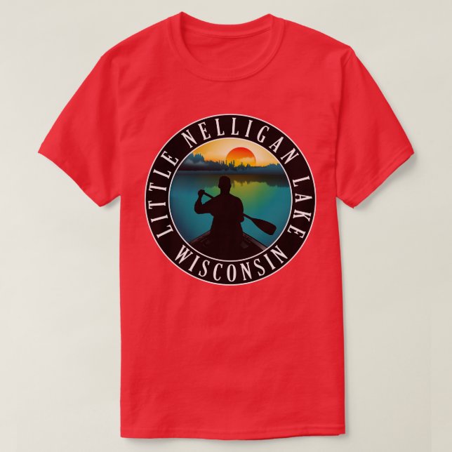 Little Nelligan Sjö Wisconsin Canoeing T Shirt (Design framsida)