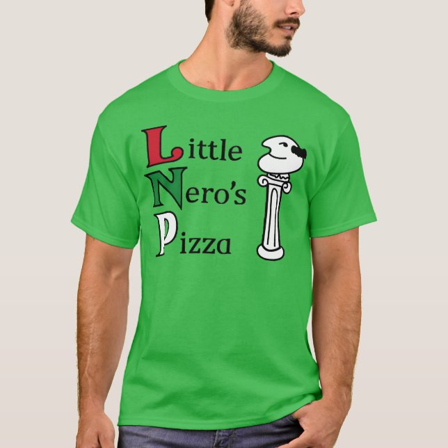Little Neros Pizza Home Ensam T Shirt (Framsida)
