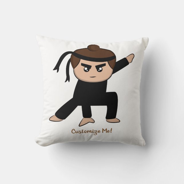Little Ninja Boy Cute Child Personlig Kudde (Framsida)