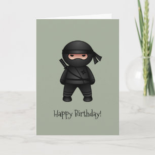 Little Ninja på Sage Grönt Grattis på födelsedagen Kort