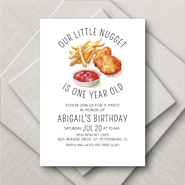 Little Nugget 1st Birthday Inbjudningar (Skapare uppladdad)