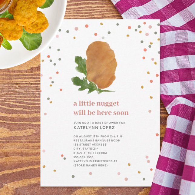 Little Nugget Chicken Nugget Girl Baby Shower Inbjudningar (Skapare uppladdad)