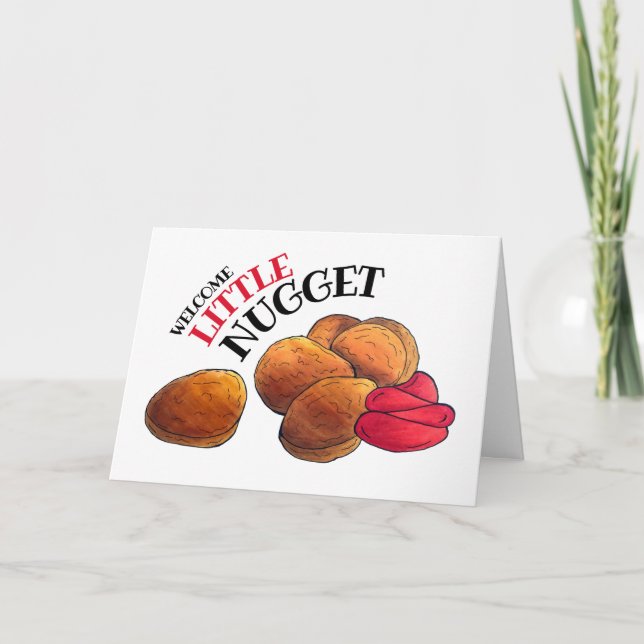 LITTLE NUGGET Chicken Nuggets Foodie Baby Shower Kort (Framsida)
