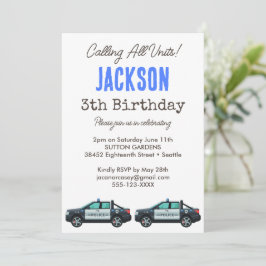 Little Officer Police Birthday | Personalized  Inbjudningar