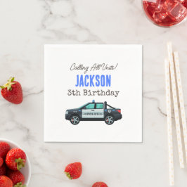 Little Officer Police Birthday | Personalized  Pappersservett