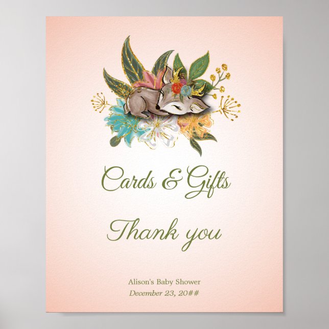 Little Oh Baby Hjort Magic Forest Woodland Animals Poster (Framsidan)