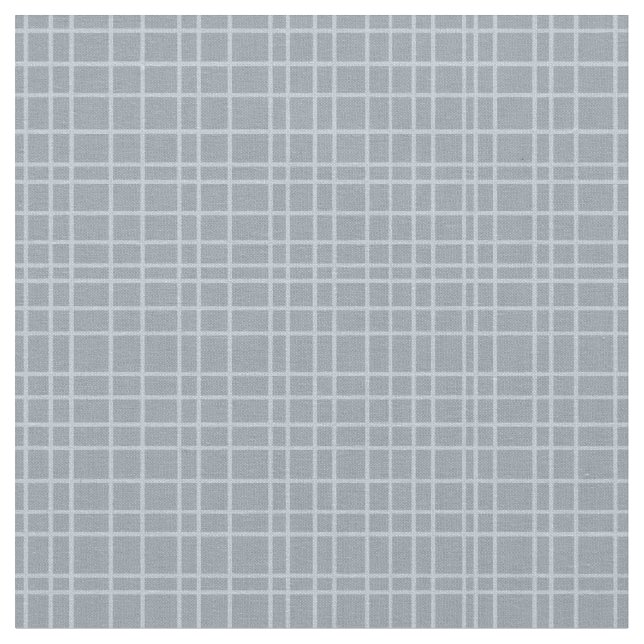 Little One Hand Drawn Grid - dusty steel gray Tyg (Närbild)