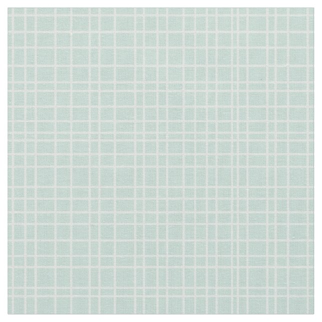 Little One Hand Drawn Grid - soft teal Tyg (Närbild)