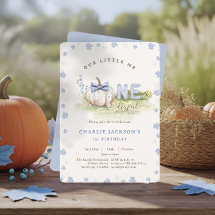 Little Onederful Bow Tie Pumpkin 1st Birthday Inbjudningar
