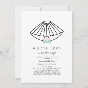 Little Opihi Blue Bow Tie Boy Shower Inbjudningar