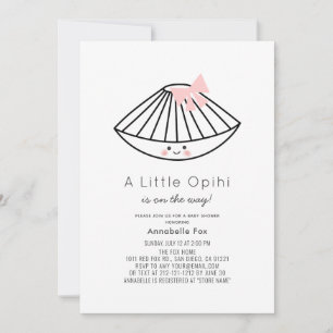 Little Opihi Rosa Ribbon Girl Baby Shower Inbjudningar