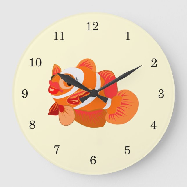 Little Orange Fish Stor Klocka (Framsida)