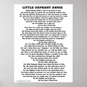 LITTLE ORPHANT ANNIE DIKT POSTER