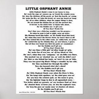 LITTLE ORPHANT ANNIE DIKT POSTER