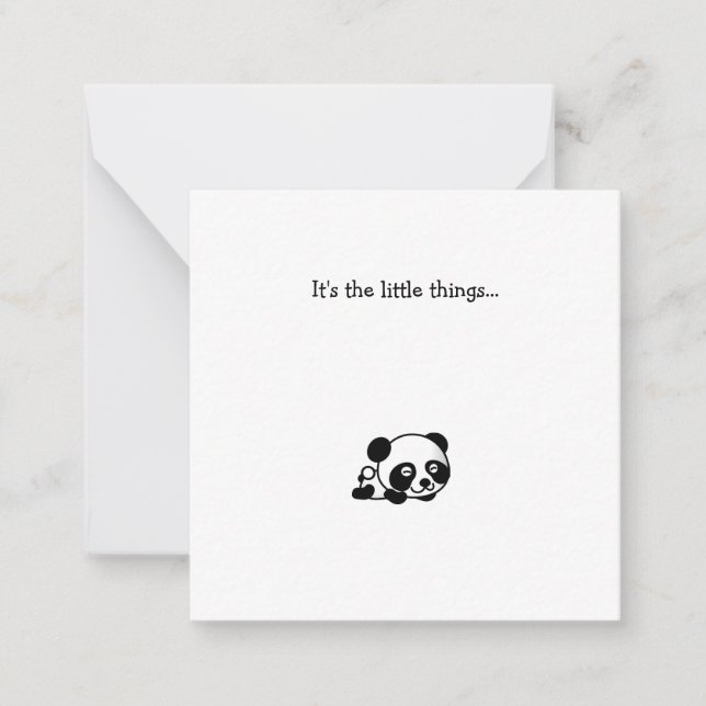 Little Panda Bear Mini Tackkort Card Anteckningskort (Framsida)