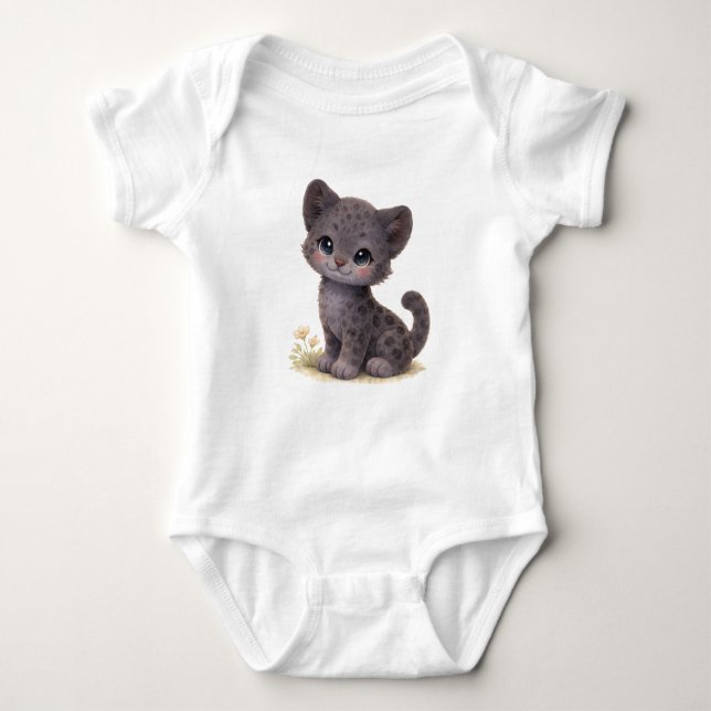 🖤 LITTLE PANTHER BABY BODYSUIT T SHIRT (Framsida)