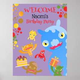 Little Party Monster och Confetti Födelsedagsfest Poster