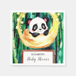 Little Pastel Enchanted Panda Baby Shower Pappersservett