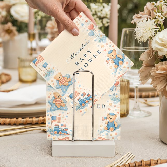 Little Patriot Welcome Baby Shower Pappersservett (Skapare uppladdad)