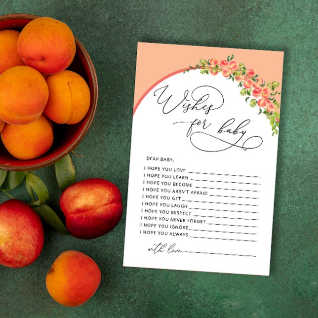 Little Peach Baby Shower Önskemål för Baby Card (Skapare uppladdad)