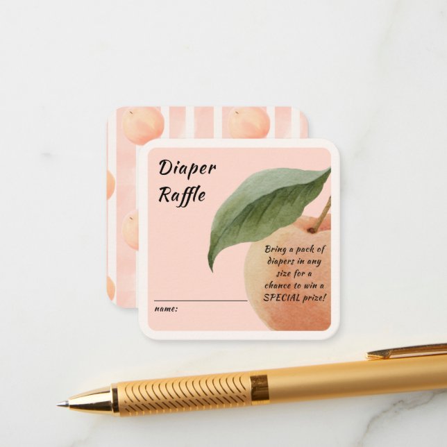 Little Peach Diaper Raffle Enclosure Card Tilläggskort (Fram/Back In Situ)