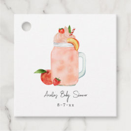 Little Peach Fruit Smoothie Girl Shower Gåvor Etiketter