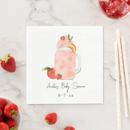 Little Peach Fruit Smoothie Girl Shower Pappersservett