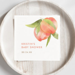 Little Peach Girl Baby Shower Fruit Pappersservett