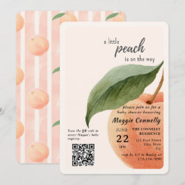 Little Peach is on the Way Baby Shower Invitation Inbjudningar