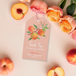 Little Peach Is On The Way Baby Shower Thank You Presentetikett
